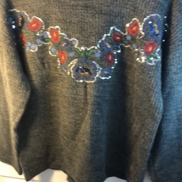 M Zara grey embroidered sequinned sweater - Picture 12 of 12